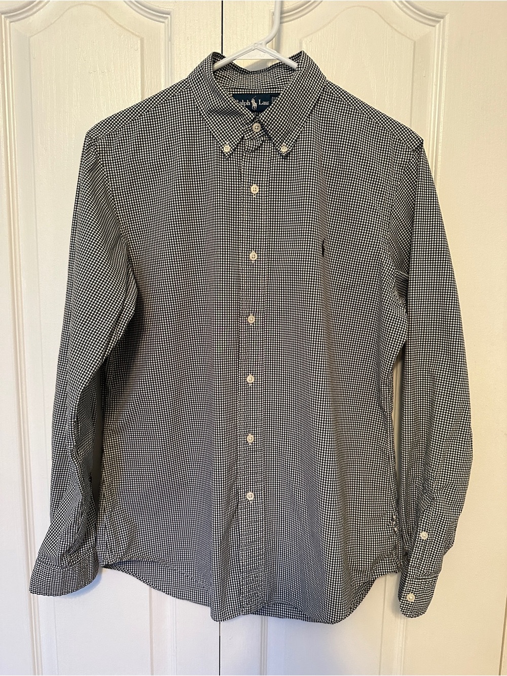 Ralph Lauren Men's Black & White Micro Check Button-Down Shirt